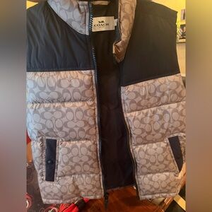 Coach Black and Cream Patterned Vest